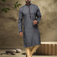 Kurta Pyjama Handloom Cotton Blue Digital Print Mens