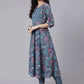 Pant Style Suit Cotton Blue Print Salwar Kameez