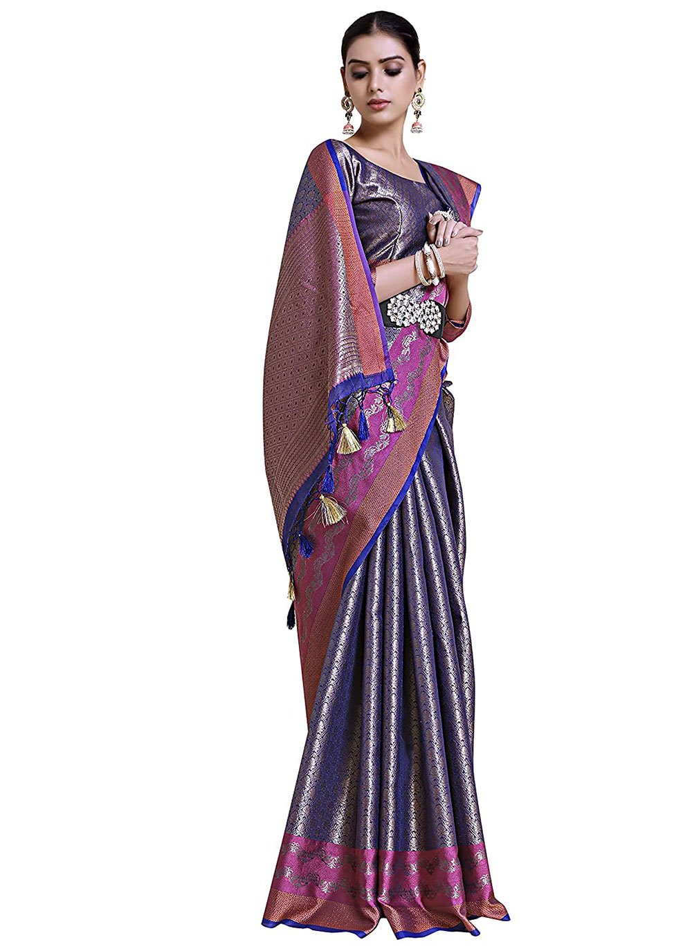 Classic Art Silk Uppada Silk Blue Zari Saree