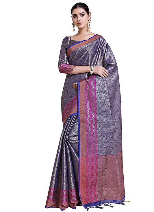 Classic Art Silk Uppada Silk Blue Zari Saree