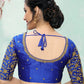 Designer Blouse Silk Blue Embroidered Blouse