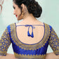 Designer Blouse Silk Blue Embroidered Blouse