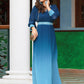Designer Gown Georgette Blue Plain Gown