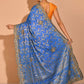 Silk Saree Georgette Blue Embroidered Saree