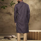 Kurta Pyjama Handloom Cotton Blue Digital Print Mens