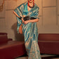 Contemporary Handloom Silk Blue Weaving Saree