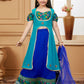 Lehenga Choli Handloom Silk Blue Embroidered Kids