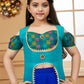 Lehenga Choli Handloom Silk Blue Embroidered Kids