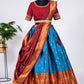 A Line Lehenga Jacquard Silk Blue Weaving Lehenga Choli