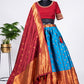 A Line Lehenga Jacquard Silk Blue Weaving Lehenga Choli