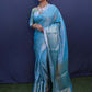 Classic Banarasi Silk Blue Jacquard Work Saree