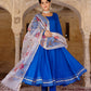 Pant Style Suit Rayon Blue Fancy Work Salwar Kameez