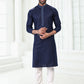 Kurta Pyjama Cotton Linen Blue Thread Mens