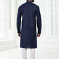 Kurta Pyjama Cotton Linen Blue Thread Mens