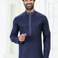 Kurta Pyjama Cotton Linen Blue Thread Mens