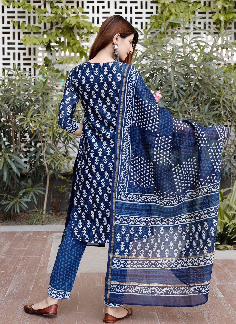 Pant Style Suit Cotton Blue Digital Print Salwar Kameez