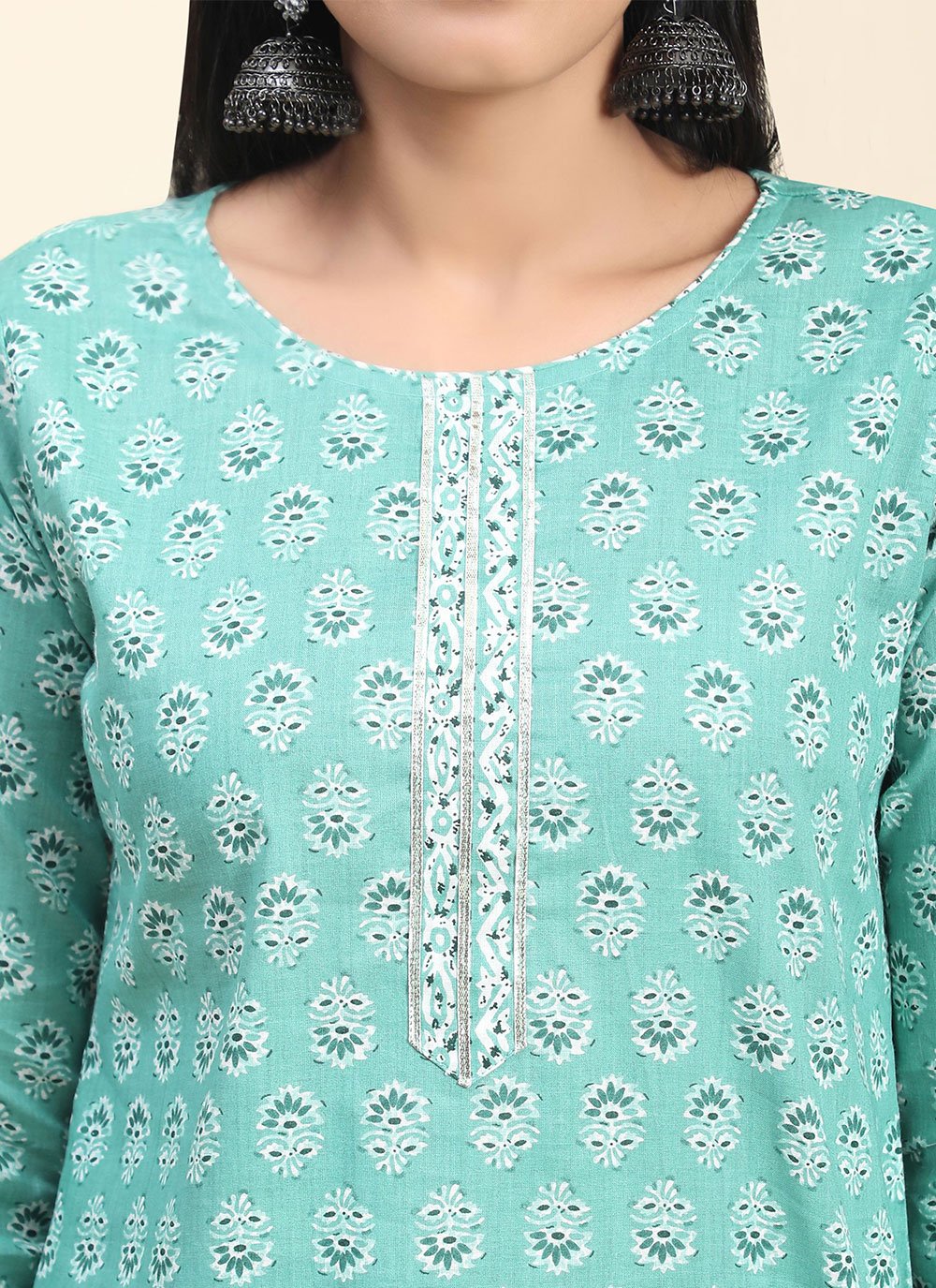 Salwar Suit Cotton Blue Print Salwar Kameez