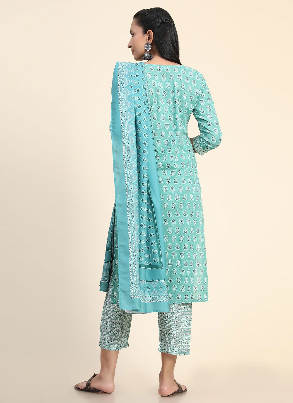 Salwar Suit Cotton Blue Print Salwar Kameez