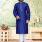 Kurta Pyjama Silk Blue Fancy Work Mens