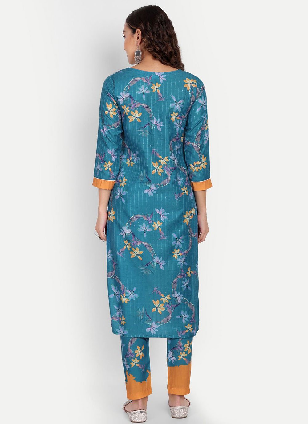 Salwar Suit Muslin Blue Digital Print Salwar Kameez