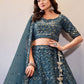 Lehenga Choli Net Blue Embroidered Lehenga Choli