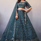 Lehenga Choli Net Blue Embroidered Lehenga Choli