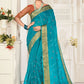 Classic Organza Blue Embroidered Saree