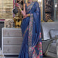 Contemporary Organza Blue Weaving Saree