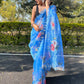 Classic Organza Blue Hand Work Saree