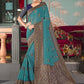 Classic Organza Blue Embroidered Saree