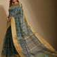 Classic Art Silk Blue Print Saree