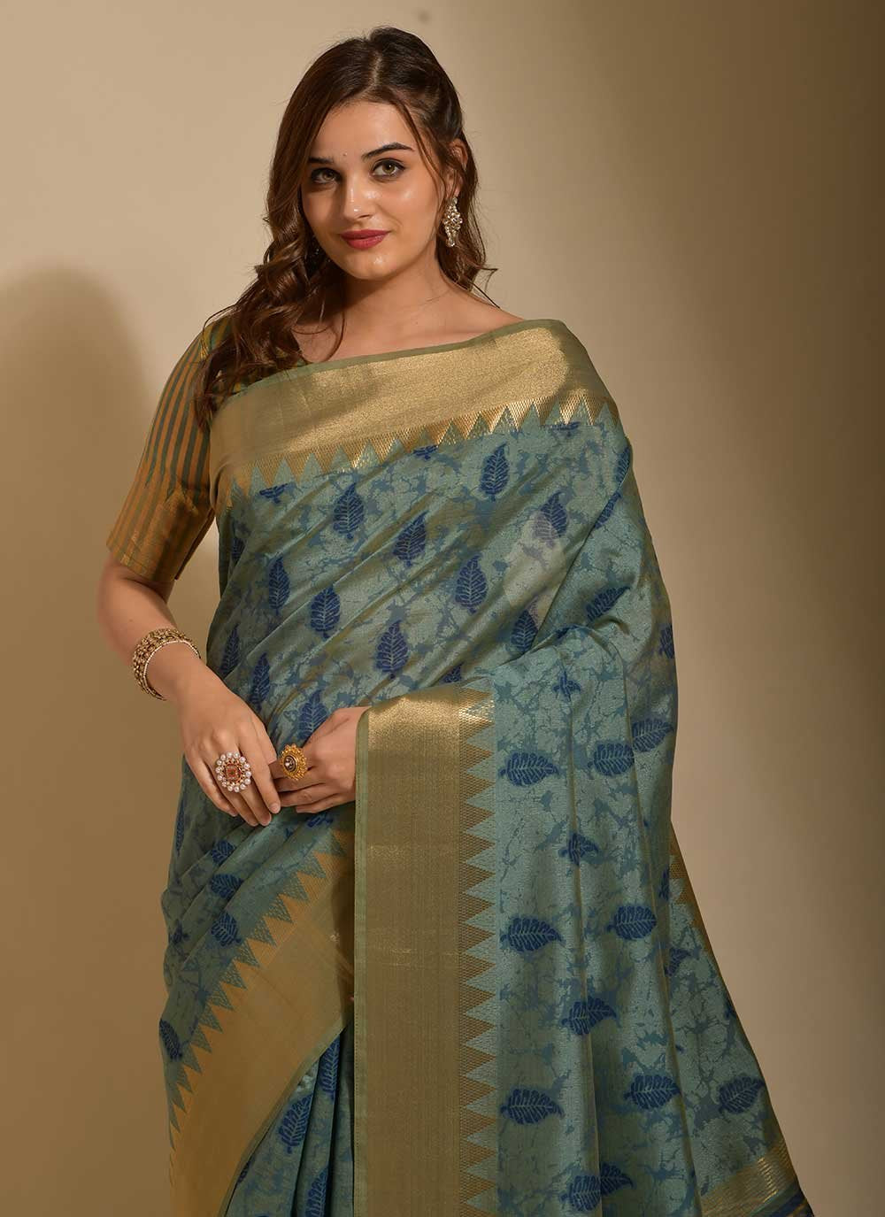 Classic Art Silk Blue Print Saree