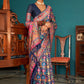 Designer Pashmina Blue Kashmiri Saree