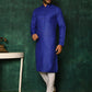 Kurta Pyjama Cotton Blue Plain Mens