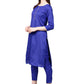 Pant Style Suit Poly Silk Blue Plain Salwar Kameez