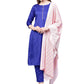 Pant Style Suit Poly Silk Blue Plain Salwar Kameez