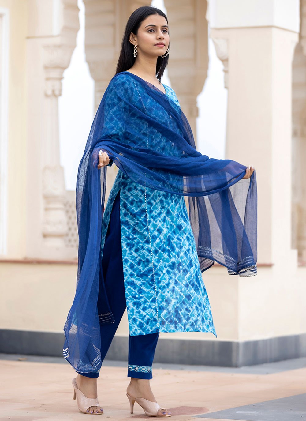 Salwar Suit Cotton Blue Print Salwar Kameez
