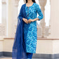 Salwar Suit Cotton Blue Print Salwar Kameez