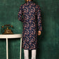 Kurta Pyjama Cotton Blue Print Mens