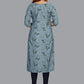 Designer Kurti Faux Crepe Blue Print Kurtis