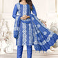 Pant Style Suit Cotton Blue Print Salwar Kameez