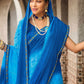 Designer Georgette Blue Print Saree
