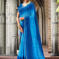 Designer Georgette Blue Print Saree