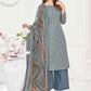 Salwar Suit Pashmina Blue Embroidered Salwar Kameez