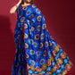 Trendy Saree Silk Blue Foil Print Saree