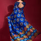Trendy Saree Silk Blue Foil Print Saree