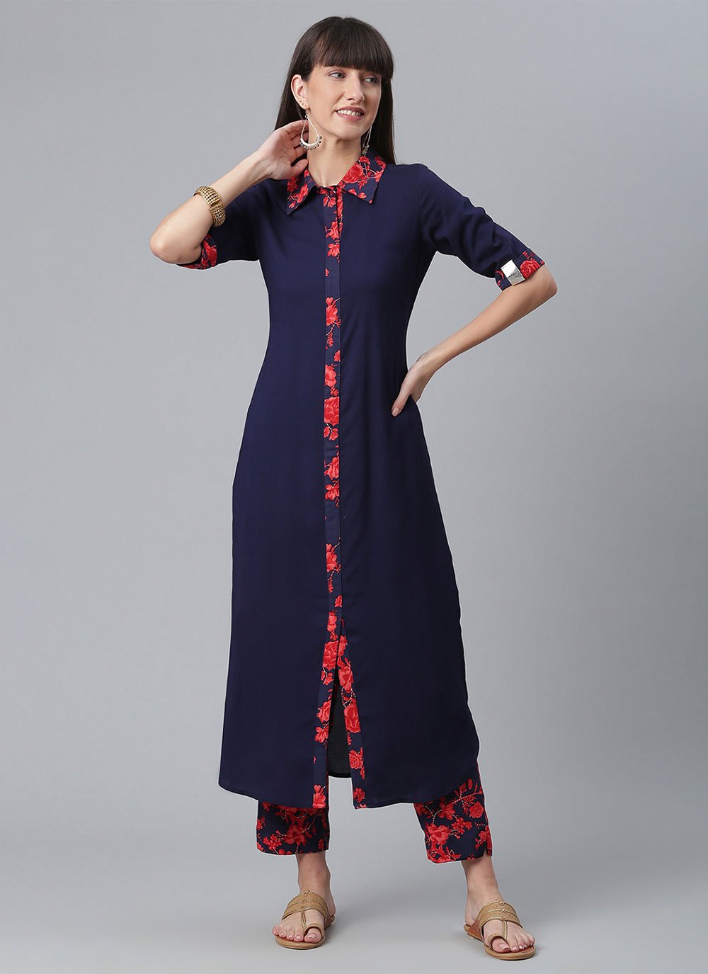 Casual Kurti Rayon Blue Print Kurtis