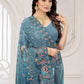Trendy Saree Net Blue Cord Work Saree