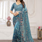 Trendy Saree Net Blue Cord Work Saree