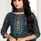 Salwar Suit Pashmina Blue Print Salwar Kameez